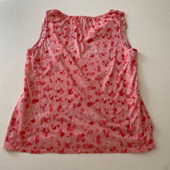 Michael Kors Pink Red Animal Print Sleeveless Blouse Size L - Picture 2 of 7
